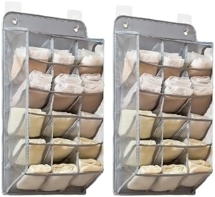 3D 新しい耐久的なクローゼット 3D メッシュポケット,壁棚 衣装 収納袋 (BEIGE-2PACK)