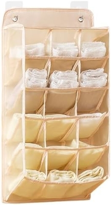 3D 新しい耐久的なクローゼット 3D メッシュポケット,壁棚 衣装 収納袋 (BEIGE-2PACK)