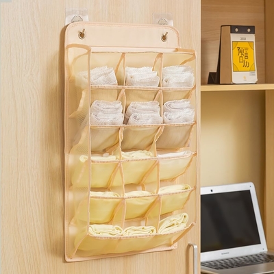 3D 新しい耐久的なクローゼット 3D メッシュポケット,壁棚 衣装 収納袋 (BEIGE-2PACK)