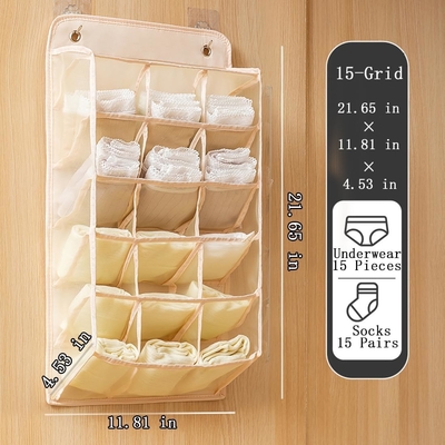 3D 新しい耐久的なクローゼット 3D メッシュポケット,壁棚 衣装 収納袋 (BEIGE-2PACK)