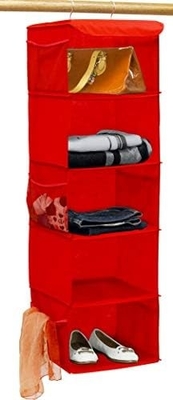 シンプルな家具 5 棚 吊るされたクローゼットオーガナイザー,グレー
