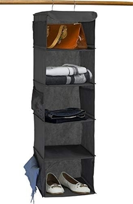 シンプルな家具 5 棚 吊るされたクローゼットオーガナイザー,グレー