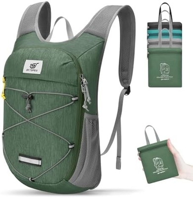 SKYSPER 折りたたむ式ハイキングバックパック - 10L 小型軽量 デイパック 男性 女性用 透気型 旅行 バックパック