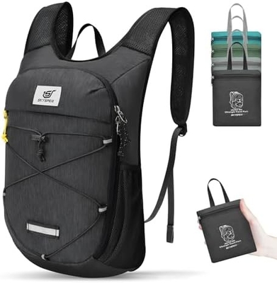 SKYSPER 折りたたむ式ハイキングバックパック - 10L 小型軽量 デイパック 男性 女性用 透気型 旅行 バックパック