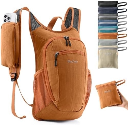 10L 小型 ハイキング バックパック 旅行 デイパック 軽量 荷造り バックパック 女性 男性 ((ベージュ)