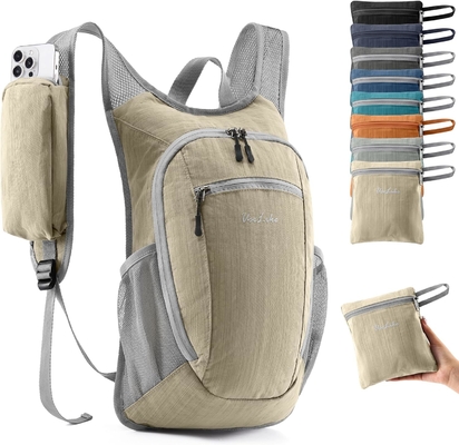 10L 小型 ハイキング バックパック 旅行 デイパック 軽量 荷造り バックパック 女性 男性 ((ベージュ)