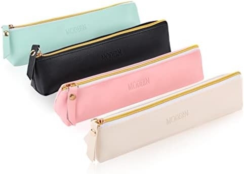 ISuperb 4 pcs 小型鉛筆ケース PU レザー鉛筆袋 防水オーガナイザー 収納袋 化粧品 ジッパー袋 女性用