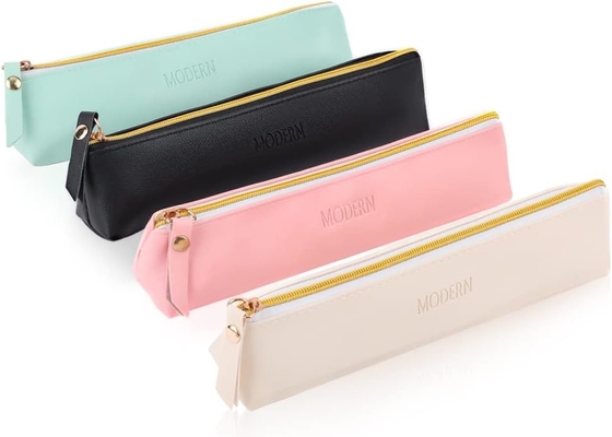 ISuperb 4 pcs 小型鉛筆ケース PU レザー鉛筆袋 防水オーガナイザー 収納袋 化粧品 ジッパー袋 女性用