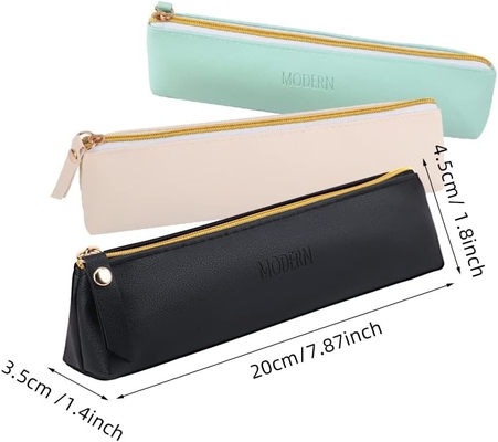 ISuperb 4 pcs 小型鉛筆ケース PU レザー鉛筆袋 防水オーガナイザー 収納袋 化粧品 ジッパー袋 女性用