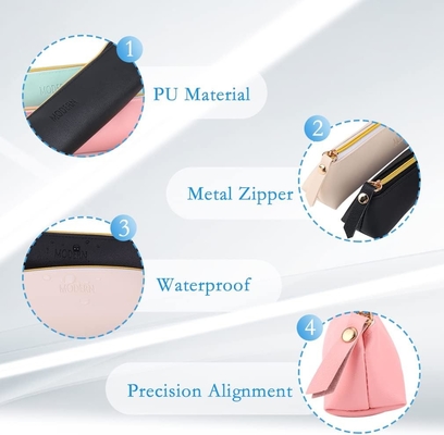 ISuperb 4 pcs 小型鉛筆ケース PU レザー鉛筆袋 防水オーガナイザー 収納袋 化粧品 ジッパー袋 女性用