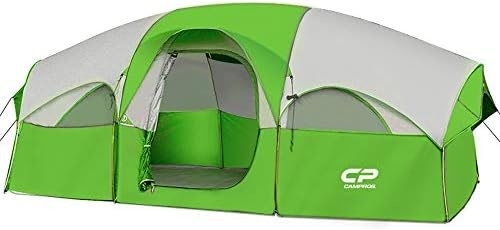 CAMPROS CPテント 8人用キャンプテント 天候耐性家族テント 5 大きい網状の窓,二重層,分割