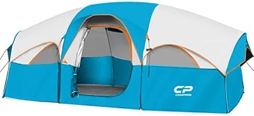CAMPROS CPテント 8人用キャンプテント 天候耐性家族テント 5 大きい網状の窓,二重層,分割