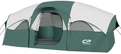 CAMPROS CPテント 8人用キャンプテント 天候耐性家族テント 5 大きい網状の窓,二重層,分割