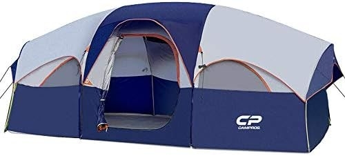CAMPROS CPテント 8人用キャンプテント 天候耐性家族テント 5 大きい網状の窓,二重層,分割