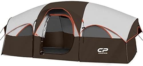 CAMPROS CPテント 8人用キャンプテント 天候耐性家族テント 5 大きい網状の窓,二重層,分割