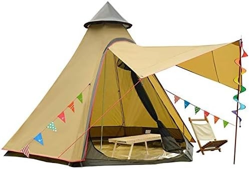 12'x10'x8'ドームキャンプテント 5-6人 4シーズン ダブルレイヤー 防水 紫外線 防風 テント 家族 屋外キャンプ