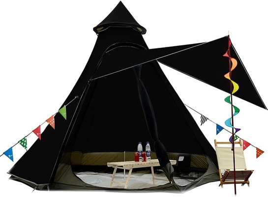 12'x10'x8'ドームキャンプテント 5-6人 4シーズン ダブルレイヤー 防水 紫外線 防風 テント 家族 屋外キャンプ