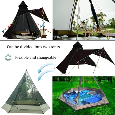 12'x10'x8'ドームキャンプテント 5-6人 4シーズン ダブルレイヤー 防水 紫外線 防風 テント 家族 屋外キャンプ