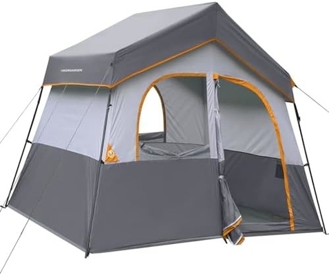 HIKERGARDEN 6人用キャンプテント - 家庭用キャンプ用テントを簡単に持ち運び,風力抵抗性のある布のキャビンテント