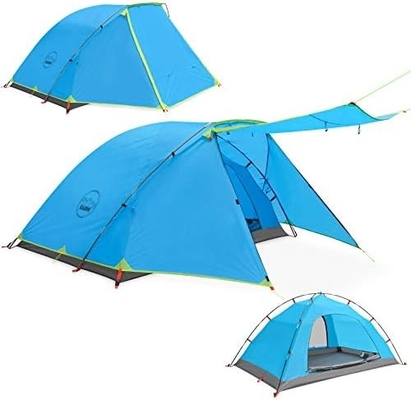 KAZOO 2/4 人 キャンプテント 屋外 防水 家庭用 大型テント 2/4 人 簡単にセットアップできるテント 玄関付き 双層