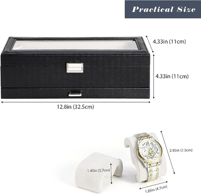ProCase 時計 ボックスオーガナイザー 男性用 6 スロット 時計 ディスプレイケース 引き出し付き 父の日 ギフト 男性 時計 ホールダー 時計
