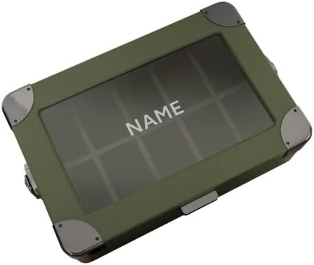 CASE ELEGANCE 軍用10 スロット 時計箱 男性用ケースオーガナイザー 本物のガラストップ モジュール式バレットトレイ