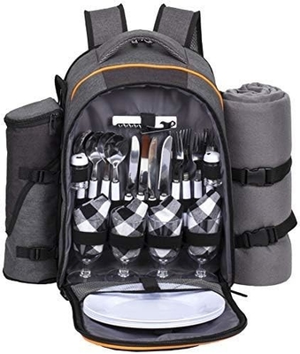 ハップ・ティム ピクニック バックパック クーラー 4人用 隔離型防水クーラー バッグ ワインホルダー フリース・ブランケット