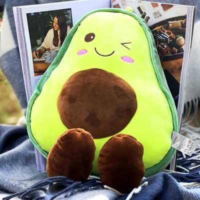 165インチ抱きしめ フルーツに詰められたアボカド 柔らかい毛布 子供のための枕のプレゼント, クリスマスに食べ物の形をした枕のおもちゃを投げ