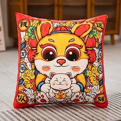 ワニの年 マスコット 赤い大きな枕 ワニの年 クリート 40*40cm