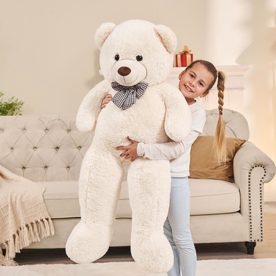ミシシンディ 巨型テディベア 女の子や子供のためのパッチペット 47インチ (白)