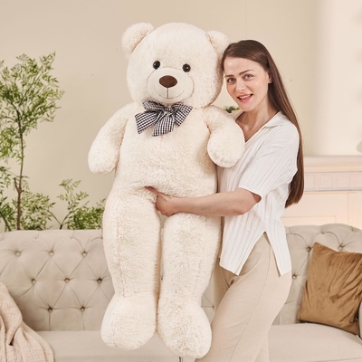 ミシシンディ 巨型テディベア 女の子や子供のためのパッチペット 47インチ (白)