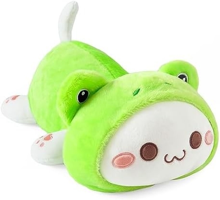オンスイアース 可愛い子猫 プルーシュトイ 25.5インチ 詰め物 ペット キティ ソフト アニメ 猫 大型 プルーシュ枕 子供用 (白 A, 25.5