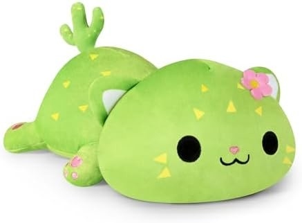 オンスイアース 可愛い子猫 プルーシュトイ 25.5インチ 詰め物 ペット キティ ソフト アニメ 猫 大型 プルーシュ枕 子供用 (白 A, 25.5