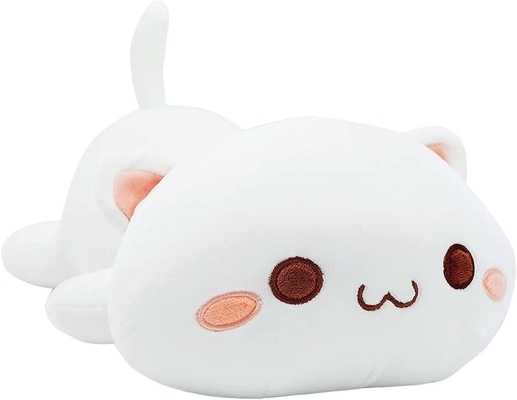 オンスイアース 可愛い子猫 プルーシュトイ 25.5インチ 詰め物 ペット キティ ソフト アニメ 猫 大型 プルーシュ枕 子供用 (白 A, 25.5