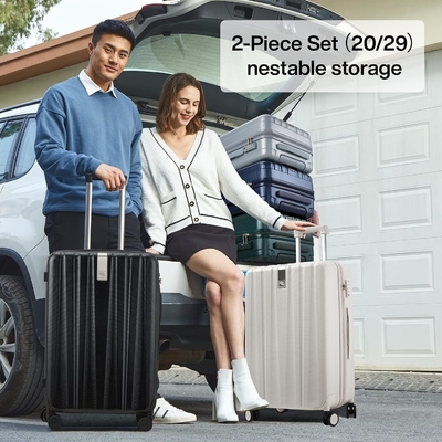 2点セット 車輪付き持ち荷物 PC ハードシェル スーツケース 軽量 チェックイン Tsa 荷物 大型旅行スーツケース