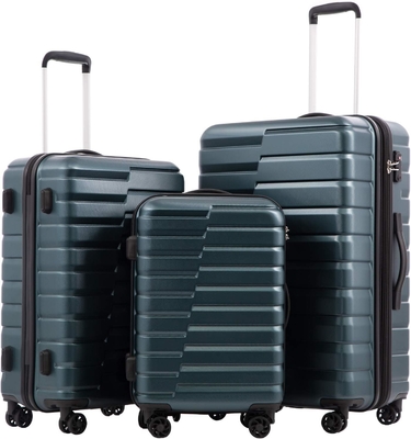 スーツケース PC ABS TSA バッグ 3 枚セット ロックスピナー キャリー (ティーールブルー)