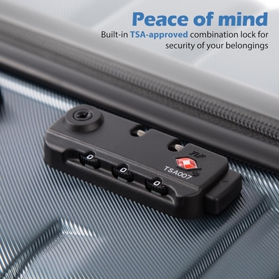 スーツケース PC ABS TSA バッグ 3 枚セット ロックスピナー キャリー (ティーールブルー)