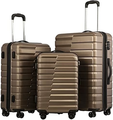 スーツケース PC ABS TSA バッグ 3 枚セット ロックスピナー キャリー (ティーールブルー)