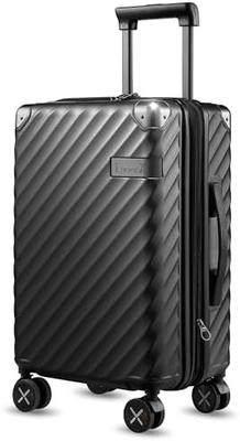 運搬荷物 22x14x9 航空会社承認 - 35Lポリカーボネット 拡張可能なハードシェル スーツケース
