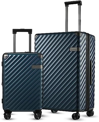 運搬荷物 22x14x9 航空会社承認 - 35Lポリカーボネット 拡張可能なハードシェル スーツケース
