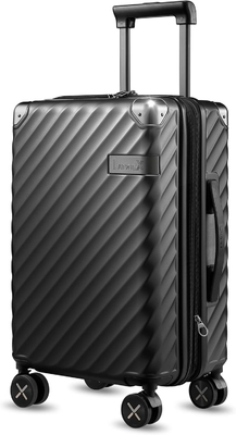 運搬荷物 22x14x9 航空会社承認 - 35Lポリカーボネット 拡張可能なハードシェル スーツケース