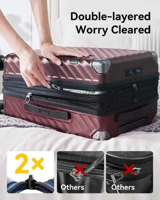 運搬荷物 22x14x9 航空会社承認 - 35Lポリカーボネット 拡張可能なハードシェル スーツケース