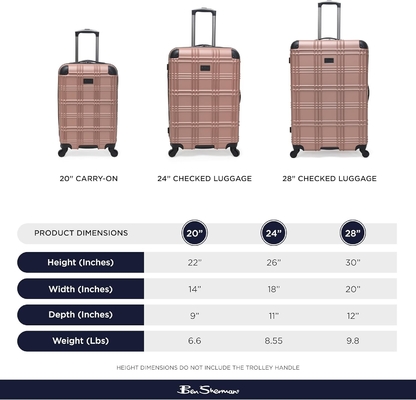軽量 ハードサイド 4輪スピナー 旅行荷物 ローズゴールド 24インチ チェック