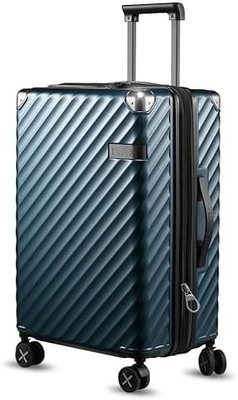 荷物 22x14x9 航空会社承認 - 35Lポリカーボネット 拡張可能なハードシェル スーツケース スピナーホイール (黒,20インチ)