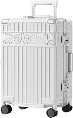 ザイプなしの荷物 4輪 20インチ ハードシェル スーツケース PC+ABS TSAロック 4 メタルコーナー ホワイト