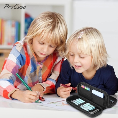 ProCase Pen Pen Pencil Case, 2層EVAジッパー鉛筆ボックスポケット 学校用紙具収納用大容量整理機