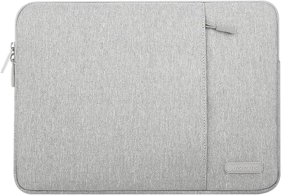 ノートパソコン用袖袋 MacBook Air 13 M3 A3113 M2 /Pro 13 M2 M1 に対応する ポケット付きポリエステル垂直ケース グレー