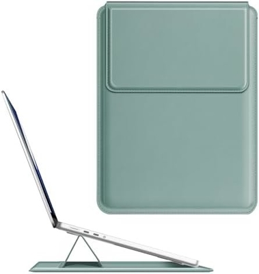 ラップトップケース MacBook Air 13.6M3 M2 A3113 A2681/MacBook Pro 14 A2992-PU スタンド機能付きの薄い革のバッグカバー,茶色