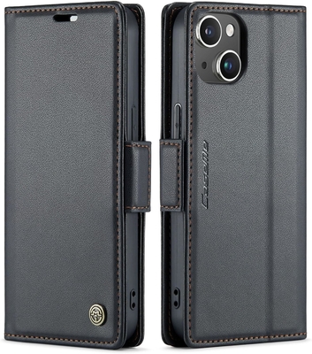 QLTYPRI iPhone 13/14の財布カバー [RFIDブロック] 携帯ケースの衝撃防止用のクレジットカードスロットホルダー