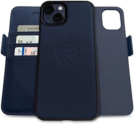 iPhone 13 財布ケース / 2イン1 ショックケースと取り外せるベガンの革セット,マグセーフ対応,RFID保護